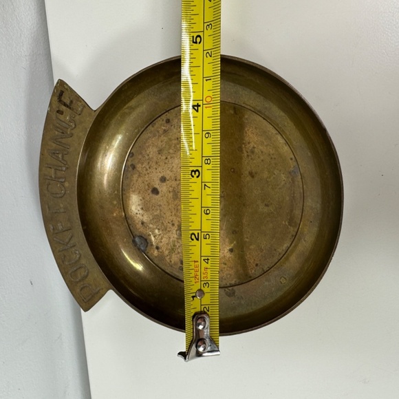 Vintage Mid Century Solid Brass Pocket Change Dish 5” Trinket Tray - Picture 7 of 9